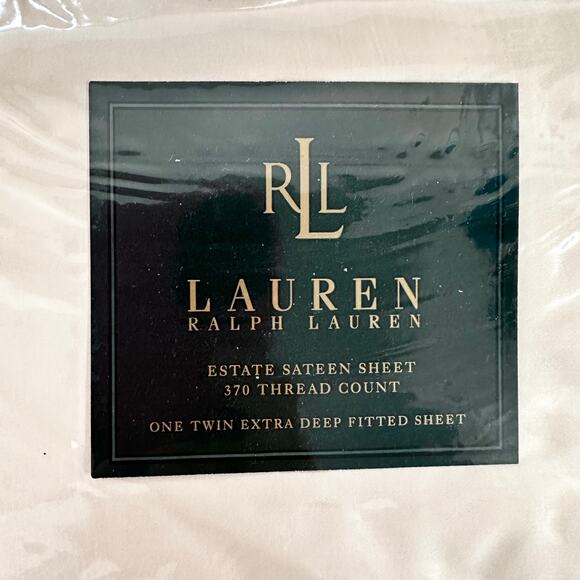 Lauren Ralph Lauren Vintage Estate Sateen Sheet Beige Sand Dune Twin Sheet Set - Picture 3 of 9